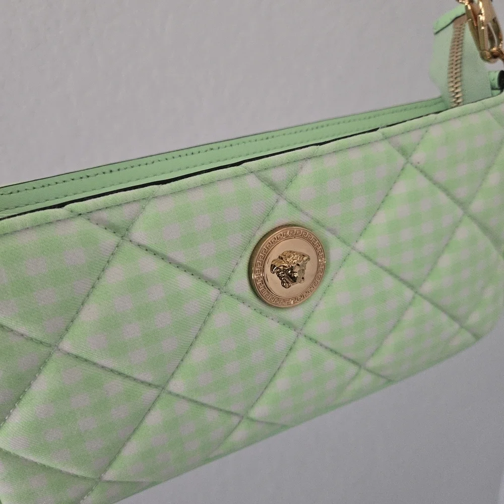 Versace green checkered